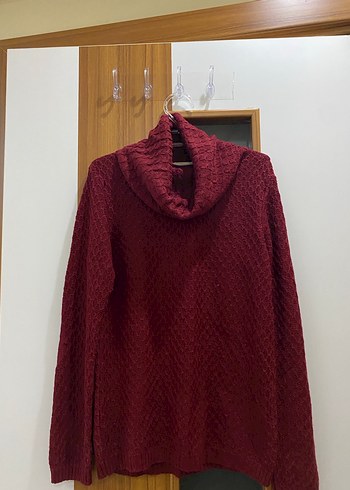 LCW Bordo Yüksek Yakalı Örgü Kadın Kazak - Görsel 2