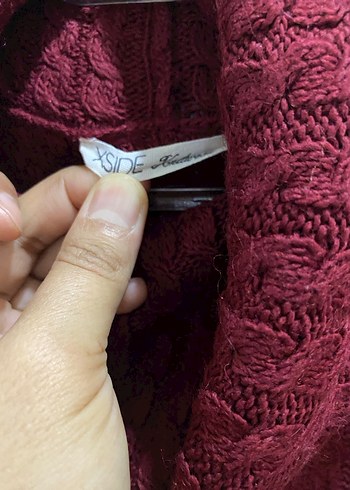 LCW Bordo Yüksek Yakalı Örgü Kadın Kazak - Görsel 3