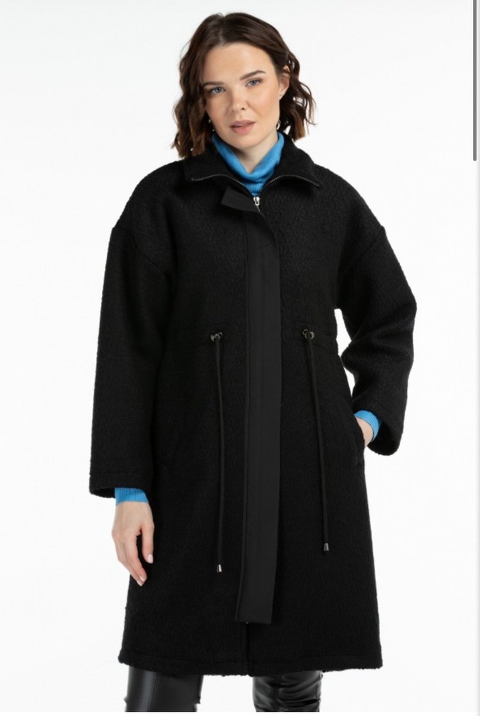 Ekol Marka On Fermuarlı Siyah Kaban - Görsel 4