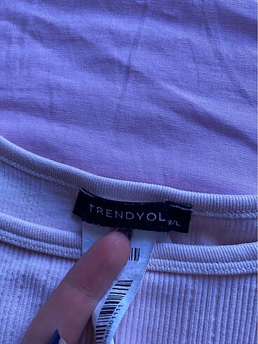Trendyol & Milla Toz pembe fitilli uzun kollu crop