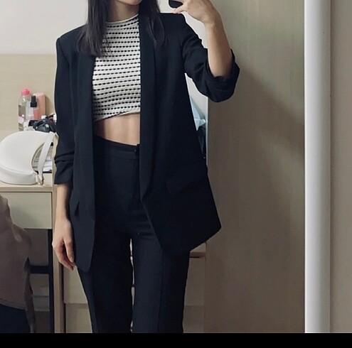 Siyah blazer ceket