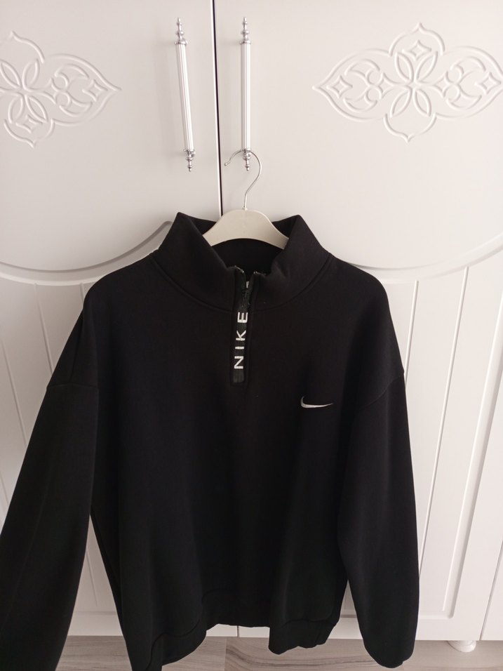 Nike Siyah Yarım Fermuarlı Kadın Sweatshirt - Görsel 2