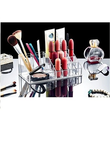 Şeffaf Beyaz Makyaj Organizer Kutusu - Görsel 2