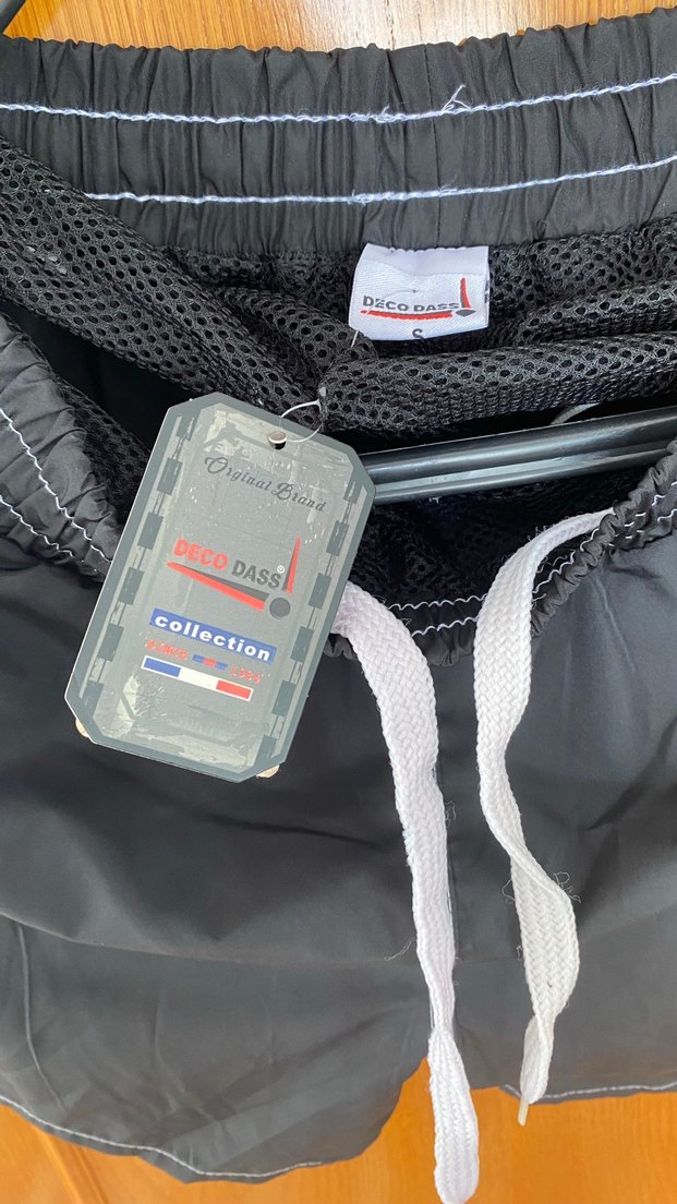 Etiketli Siyah Erkek Yüzme Şortu - Görsel 3