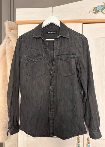 Mavi jeans Gri Denim Uzun Kollu Gömlek