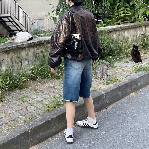 m Beden suni deri bomber ceket