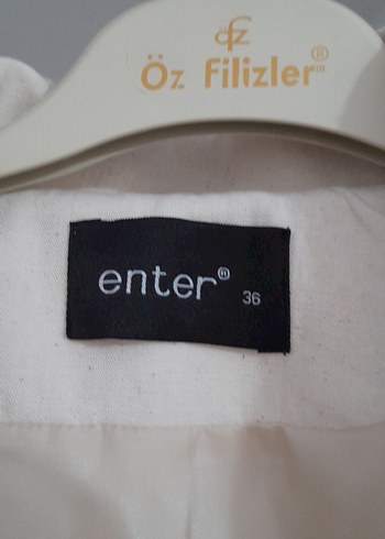 Beyaz Keten Mini Blazer - Görsel 8