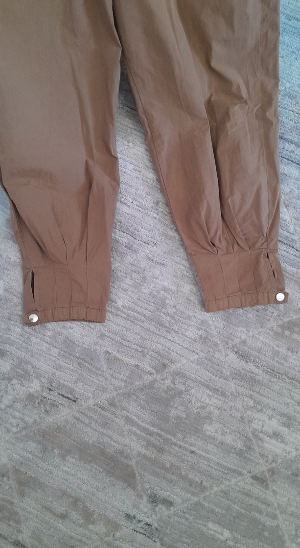 Bej Rahat Kesim Kadın Keten Pantolon - Görsel 4