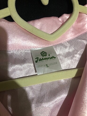 l Beden pembe Renk Saten Pembe Pijama Takımı
