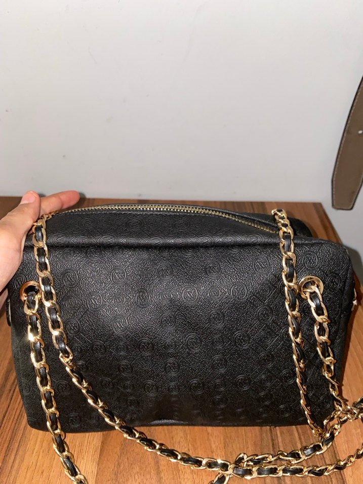 vakko zincir Detaylı Siyah Deri Kadın Çanta - Görsel 2