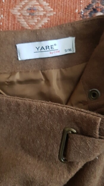 s Beden kahverengi Renk Yare kısa etek