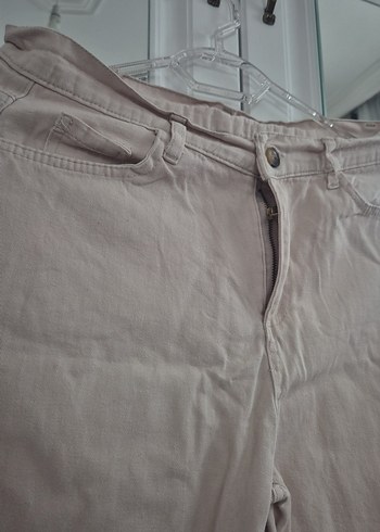 Bej Rahat Kesim Kadın Keten Pantolon - Görsel 2