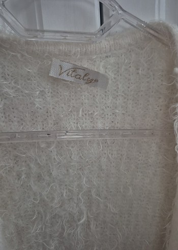 Kadın Beyaz Örgü Midi Hırka - Görsel 3