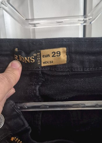 Kadın Siyah Midi Denim Pantolon - Görsel 3