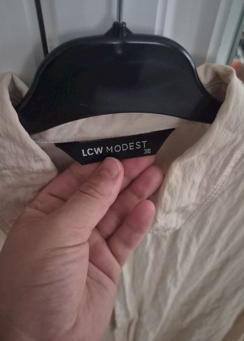 Bej Keten Düğmeli Kadın Gömlek - Görsel 2