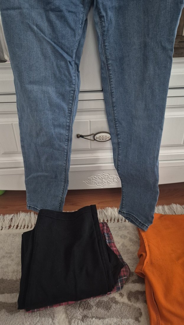 Gri Mavi Hamile Kot Pantolon - Görsel 2