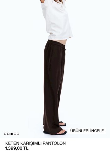 H&M keten pantolon - Görsel 3