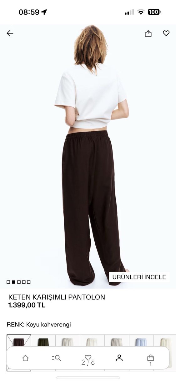 H&M keten pantolon - Görsel 2