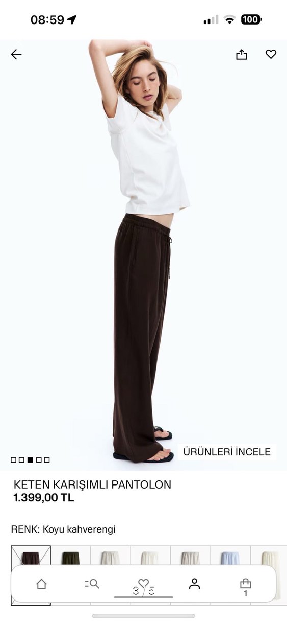 H&M keten pantolon - Görsel 3