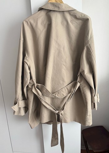 Bej Kadın Kemerli Midi Trençkot - Görsel 7