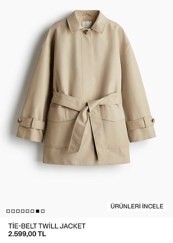 Bej Kadın Kemerli Midi Trençkot - Görsel 3