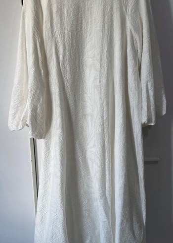 Beyaz Keten Salaş Uzun Elbise - Görsel 6