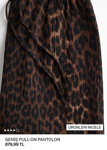 Kahverengi Leopar Desenli Midi Pantolon - Görsel 4