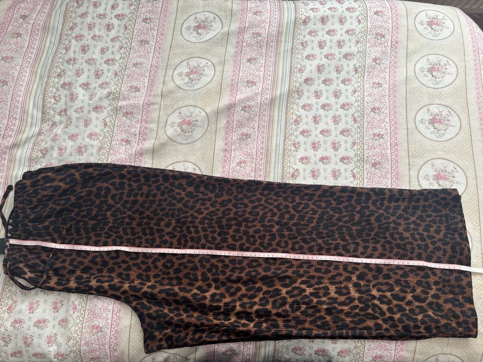 Kahverengi Leopar Desenli Midi Pantolon - Görsel 5