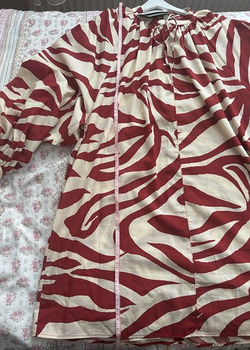 Bordo Zebra Desenli tunik elbise - Görsel 6
