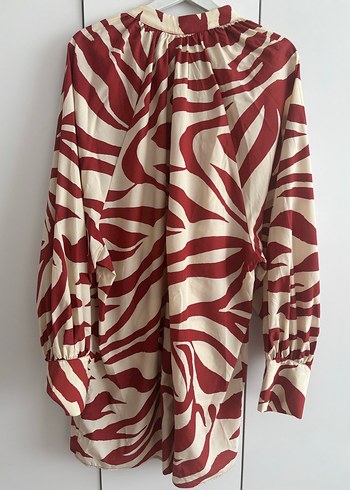 Bordo Zebra Desenli tunik elbise - Görsel 4