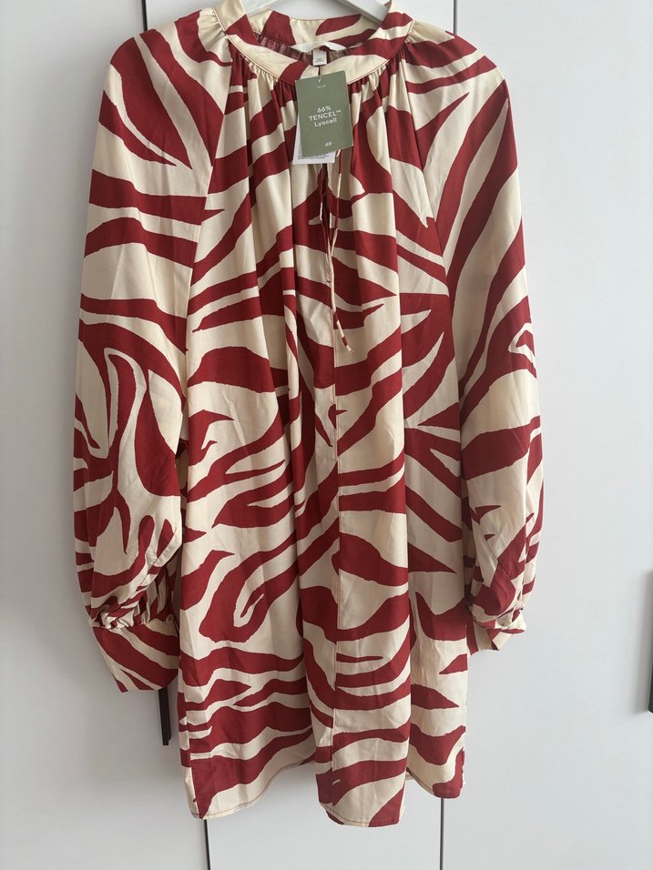 Bordo Zebra Desenli tunik elbise - Görsel 3