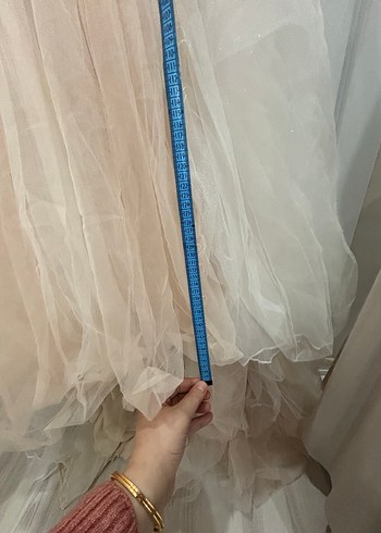 Bej Bohem V Yakalı Uzun Gelinlik - Görsel 14