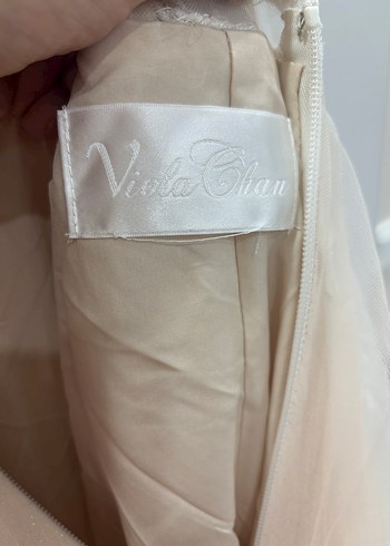 Bej Bohem V Yakalı Uzun Gelinlik - Görsel 5