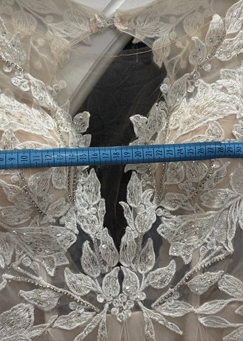 Bej Bohem V Yakalı Uzun Gelinlik - Görsel 9