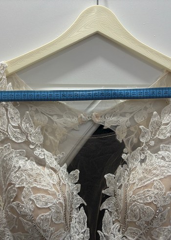 Bej Bohem V Yakalı Uzun Gelinlik - Görsel 10