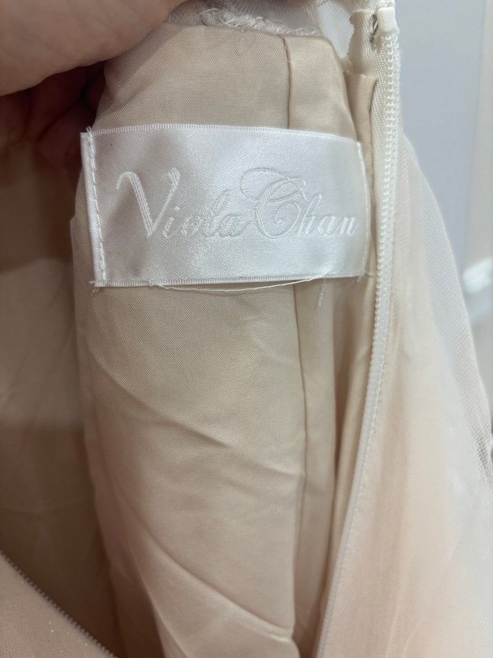 Bej Bohem V Yakalı Uzun Gelinlik - Görsel 5