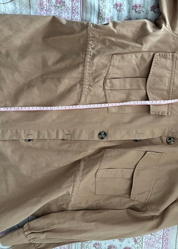 Defacto Bej Düğmeli Uzun Kollu Gömlek ceket - Görsel 4