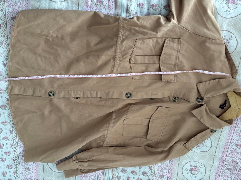 Defacto Bej Düğmeli Uzun Kollu Gömlek ceket - Görsel 5