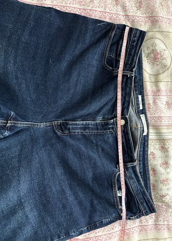 Koyu Mavi Midi Kadın Kot Pantolon - Görsel 7