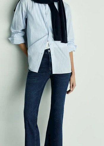 Koyu Mavi Midi Kadın Kot Pantolon - Görsel 2