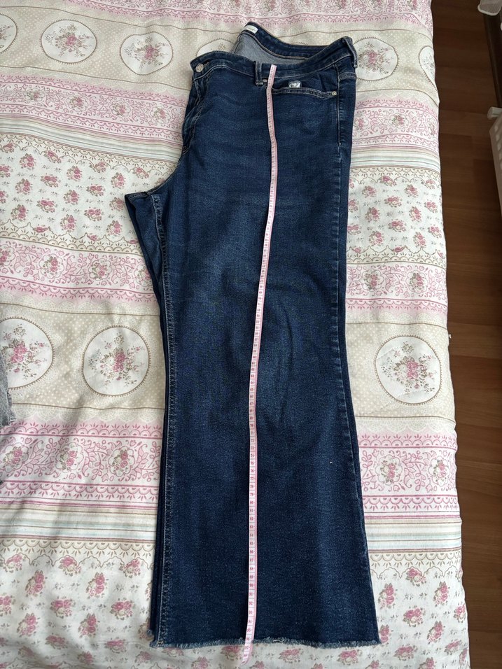 Koyu Mavi Midi Kadın Kot Pantolon - Görsel 5