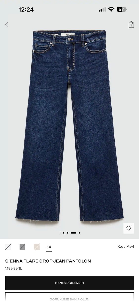 Koyu Mavi Midi Kadın Kot Pantolon - Görsel 3