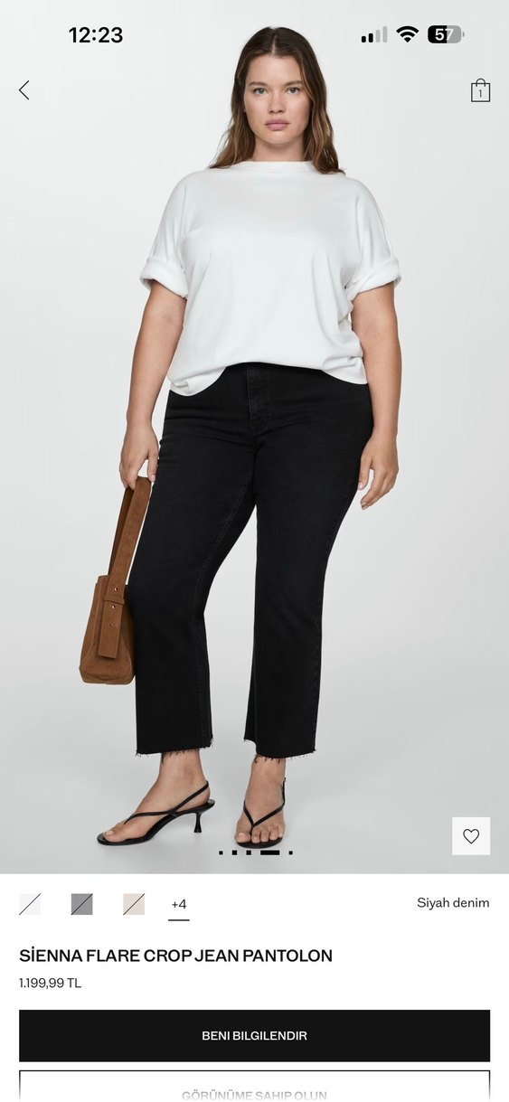 Siyah Kadın Regular Fit Denim Pantolon - Görsel 2