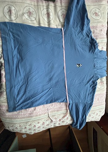 Kadın Mavi Kapüşonlu Rahat Sweatshirt - Görsel 2