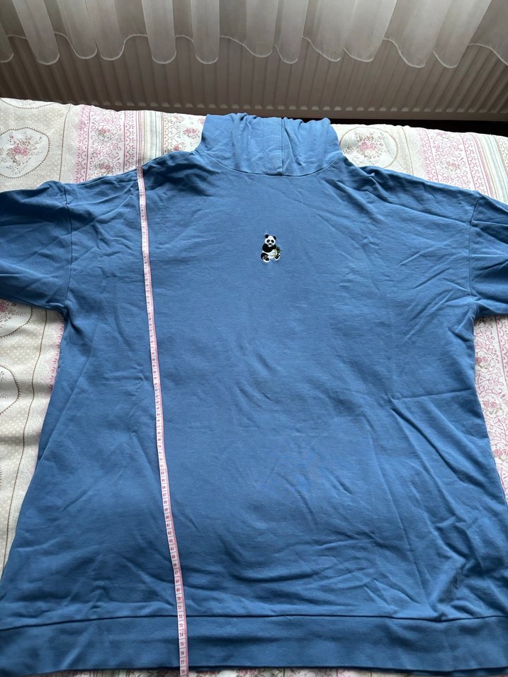 Kadın Mavi Kapüşonlu Rahat Sweatshirt - Görsel 3