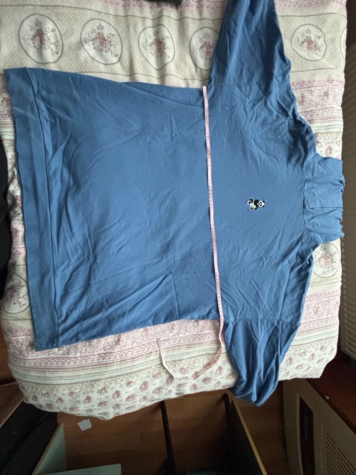 Kadın Mavi Kapüşonlu Rahat Sweatshirt - Görsel 2