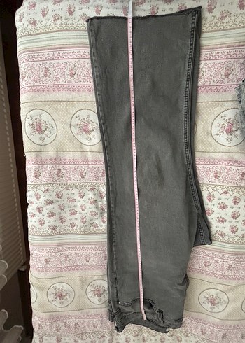 Gri Çizgili Kadın Denim Pantolon - Görsel 6