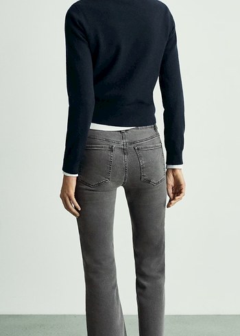 Gri Çizgili Kadın Denim Pantolon - Görsel 4