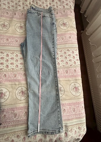 Kadın Gri Normal Paça Denim Pantolon - Görsel 3