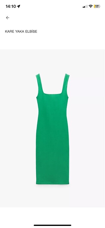 Zara kare yaka midi elbise